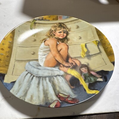 Edwin M Knowles limited edition, numbered plate 1985 ''Getting Dressed''