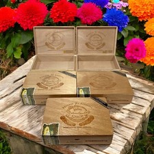Lot of 5 Jaime Garcia Robusto Empty Wooden Cigar Boxes 9x6.5x2 #113
