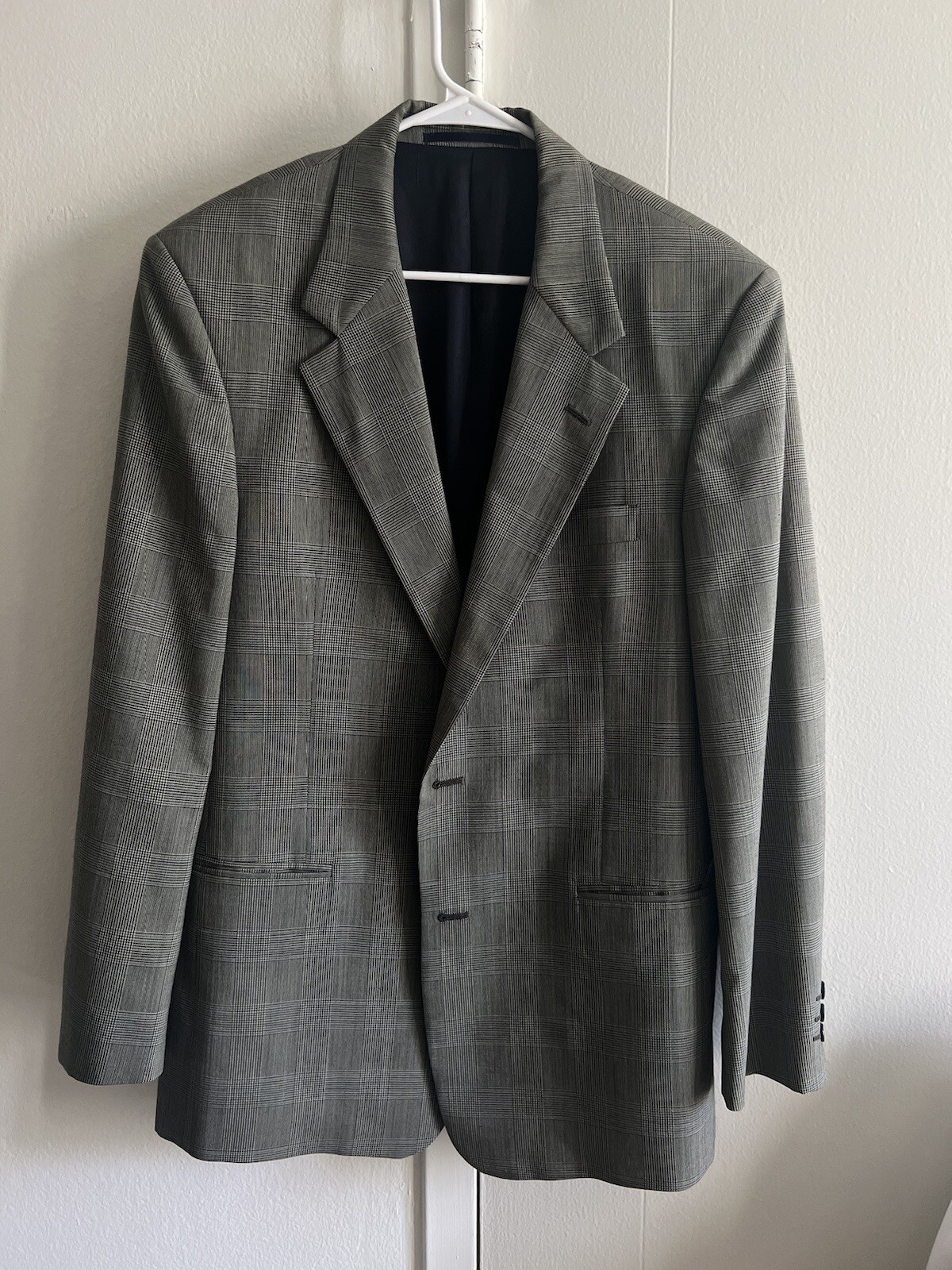 Giacca Uomo Yves Saint Laurent Vintage L Cappotto Sportivo Lana a quadri