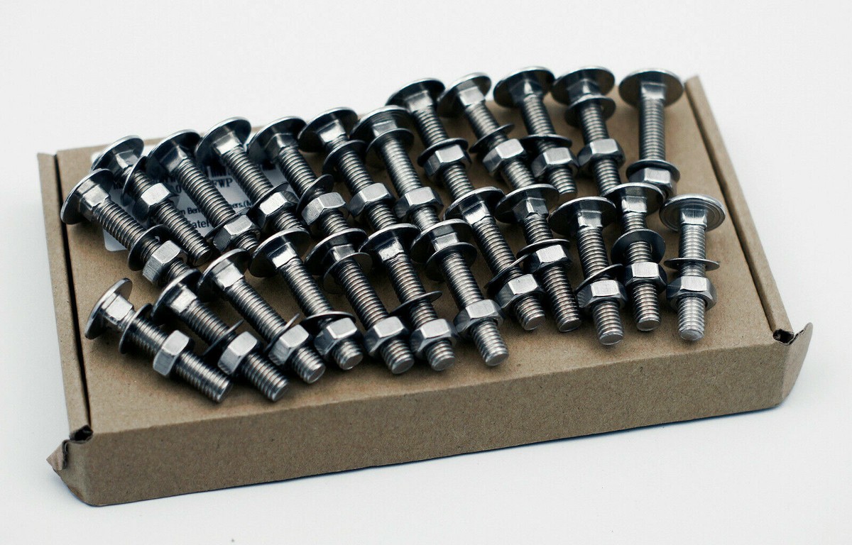 High Quality Garden Bench Slat Fixing Kit - 24pcs with Nyloc Nuts