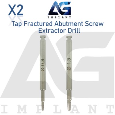 2 Tap Fractured Abutment Screw Extractor Drill Extraction Instrument