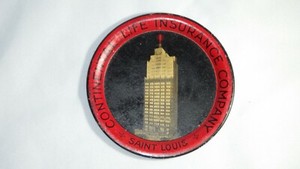 Vintage Original CONTINENTAL LIFE INSURANCE COMPANY SAINT LOUIS Metal Tip Tray