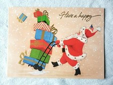 Vintage Christmas Card "Have A Happy..." 5x7 Famous Artists Made In The USA