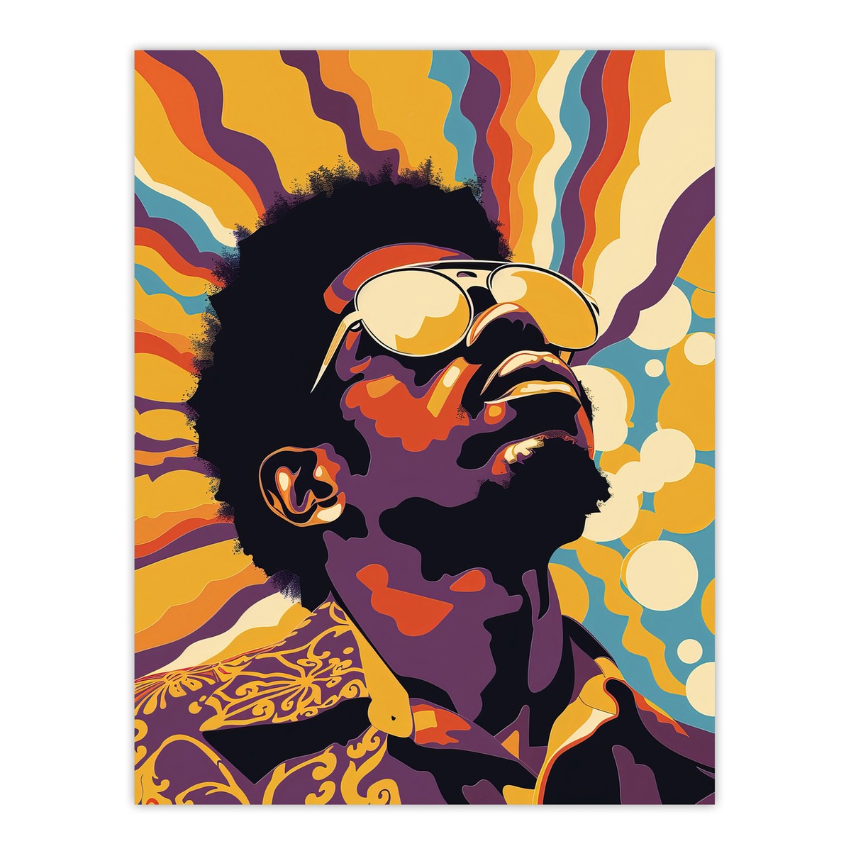 Funk Soul Music Man Portrait Retro Style Wall Art Poster Print | eBay
