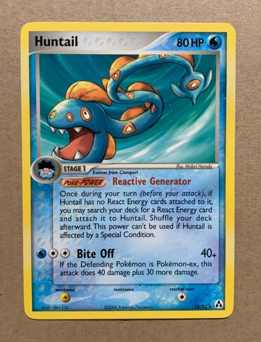 Huntail 18/92 EX Legend Maker - Rare Pokemon Card - NM/Mint
