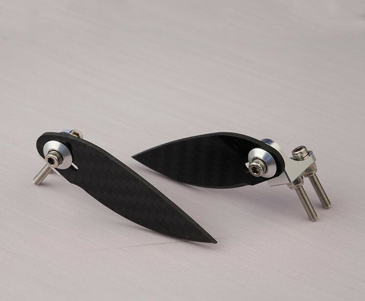 1Pair Carbon Fiber Turn Fin 24x65mm Left and Right for RC Boat