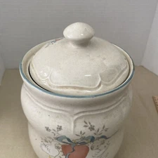 VTG 1980’s International China Company Stoneware Lg Canister Goose Apple  FI