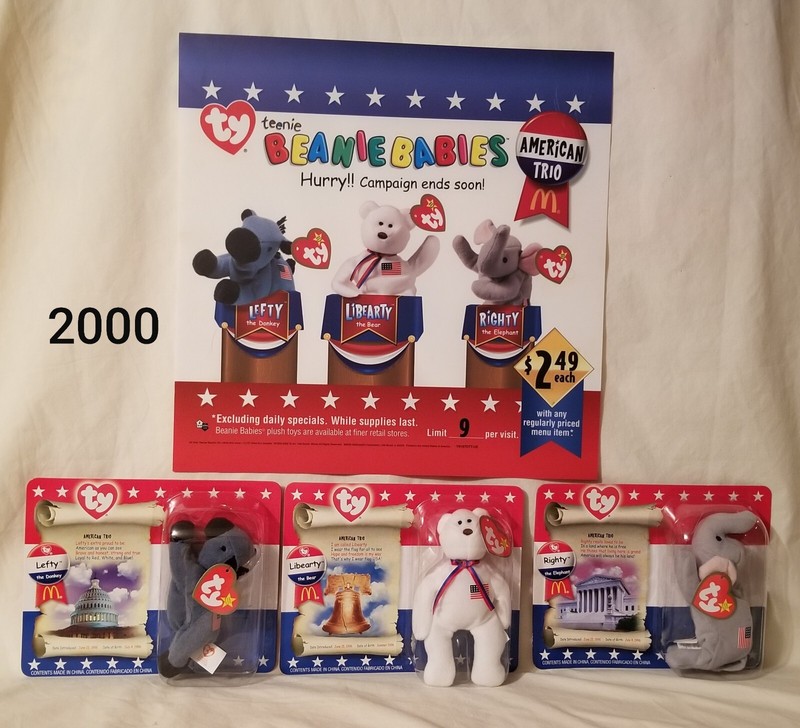 McDonald's 2000 Ty Beanie Babies - American Trio & Advertising Signs