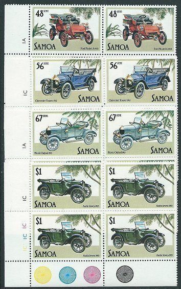 SAMOA 1985 Al sold out. Vintage Max 61% OFF Cars in plate of MNH................ blocks 4