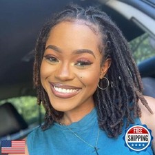 Loc Extension Human Hair 0.2cm Thickness 6 Inch 10 Strands Natural Black Full