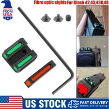 Fiber Optic Sight Red Front  Green Rear Sight for Glock 42/43/43X/48 US Seller.