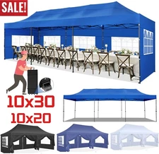 10x30'~10' Heavy Duty Pop Up Canopy Commercial Tent Waterproof Gazebo Outdoor