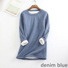 Fleece Sweatshirt Herren Damen Unisex Gefüttert Rundhalsausschnitt Longsleeve