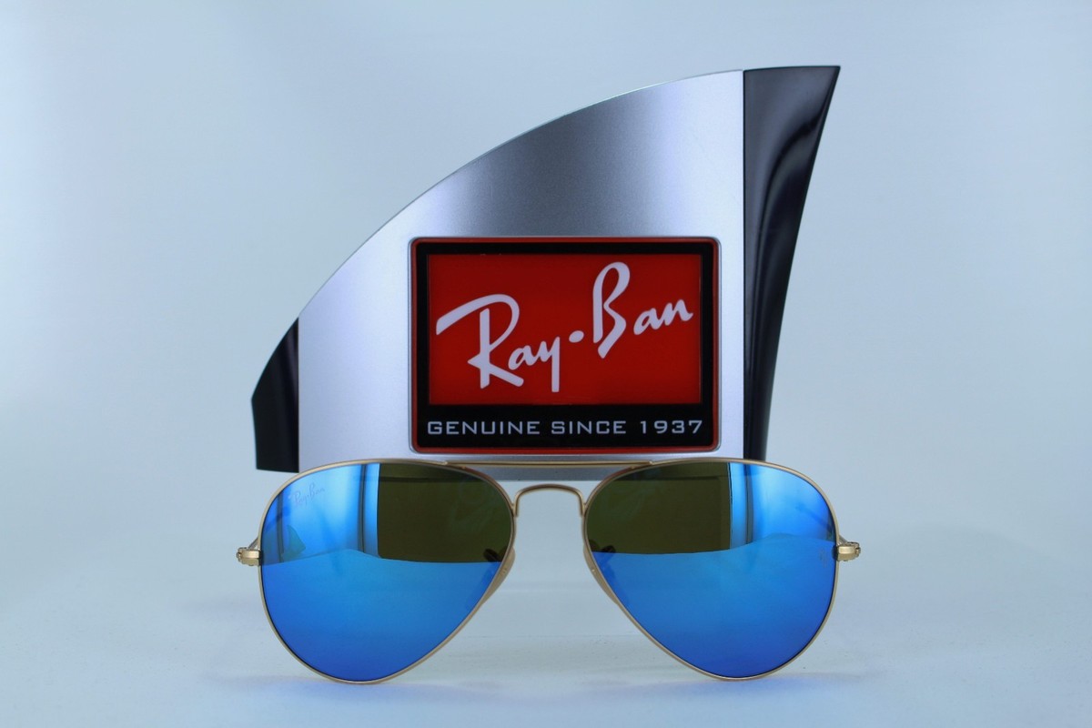 Ray-Ban RB3025 112/17 Aviator Blue Flash Mirrored Lens Metal  display picture 1
