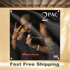 2PAC TUPAC SHAKUR ALL EYEZ ON ME 4'X4' BANNER ALBUM COVER FABRIC POSTER TAPESTRY