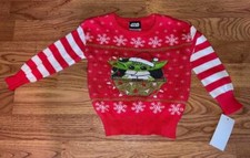 BABY YODA THE CHILD CHRISTMAS SWEATER 18M 2T RED PULLOVER NWT