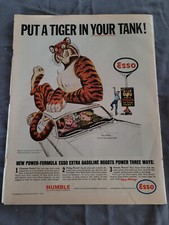 VTG 1964 Orig Magazine Ad Esso Gas Humble Put A Tiger In Your Tank A