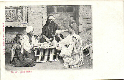 PC ÄGYPTEN, PORT SAID, DINER ARABE, alte Postkarte (b36714)
