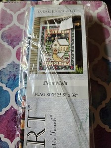 Silent Night Garden Flag Images In Art 2002 Winter Christmas Holiday 25.5x38 New