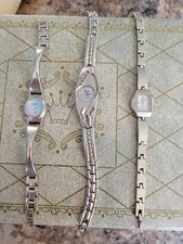 Womans Vtg Cocktail Watch Lot Rumours Select Time Acuet Working New Batteries