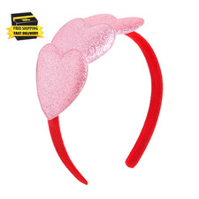 Valentines Day Heart Headband Pink Sequin Love Hair Band Hoop Glitter Heart Shap