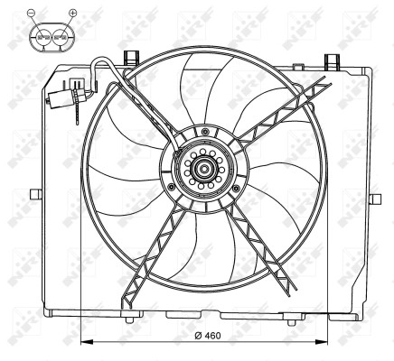 Ventilateur radiateur moteur NRF 47066 bloc thermique conforme à OE 0015003093