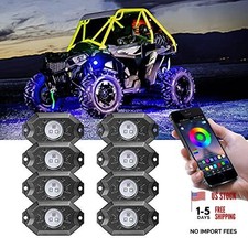RGB LED Rock Lights 8 Pods, Underglow Multicolor Neon Lights RGB Rock 8 pods