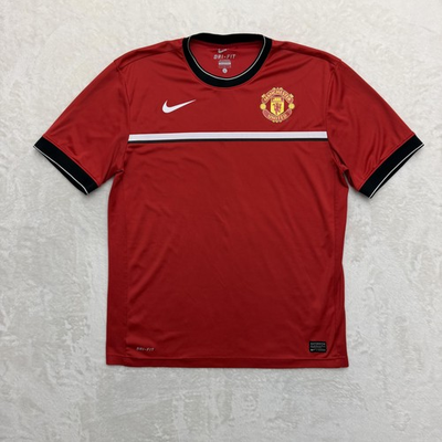 #ad Nike Manchester United Jersey Mens Large Red Soccer Dri FIT Training Shirt $35.00