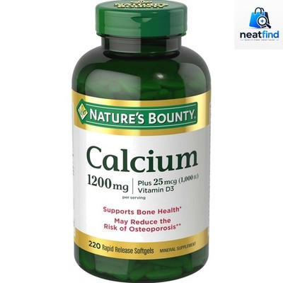 Nature's Bounty Calcium 1200mg Vitamin D3 1000 IU Softgels 220 Count