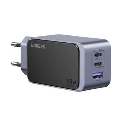 UGREEN Nexode S 65W 3-Port GaN Wall Charger Universal, Gray