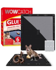 Wowcatch Jumbo Rat, Snake  Mouse Glue Traps - 6 Pack Extra Large Heavy Black