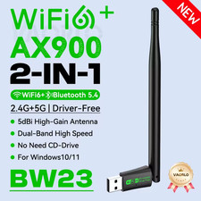 2.4G/5G Dual Band WiFi 6 900Mbps Bluetooth USB Wireless Network Adapter Receiver