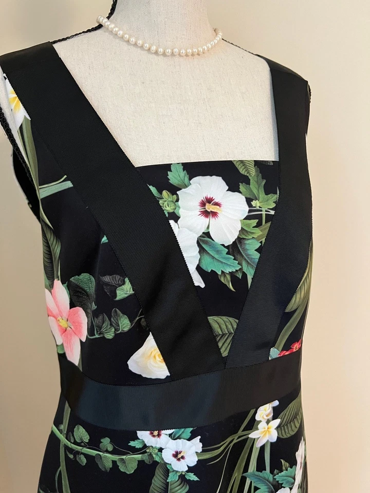 Ted Baker US 10 (Ted Baker size 4) Garden Trellis Print Pencil Sheath Dress - Image 4 of 4