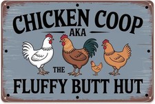 Metal Chicken Coop Sign Aluminum Sign 8x12 Funny Rustic Farm Decor