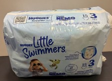 HUGGIES Little Swimmers Disposable Swim Pants 15 Count Size:3 Expiration:2028