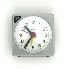 Acctim Ingot Quartz Silver Alarm Clock Crescendo Travel Clock Light Snooze Hands