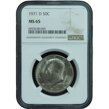 1971-D Kennedy Half Dollar NGC MS65 *JE