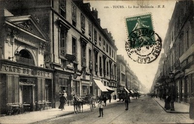 Postcard Tours Indre et Loire, city view with cottage, horse and... - 4752257