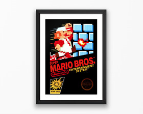 Super Mario Bros NES Cover Poster - Hochglanz 200GSM Fotodruck - Gro&szlig; A3
