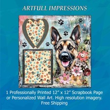 German Shepherd Dog Personalized Wall Art or Scrapbook Page