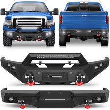 For 2009-2014 Ford F-150 Off-road Front Or Rear Bumper Wwinch Plate Led Lights