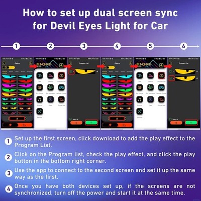 Light Ride Car Eyes Devil Eyes Light For Car - LED Display Screen DIY Truck Windshield Eyes Lights E Led Eyes