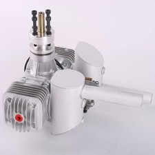 Gas Engine DLE 60CC Twin Cylinder Two Stroke Side Exhaust with CDI & Muffler