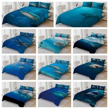 3D Underwater Shark Blue Quilt Cover Duvet Cover Comforter set