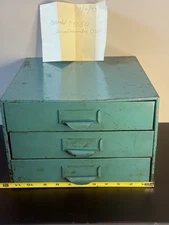 Vintage LYON Aurora Ill 3 Drawer Small Parts Metal Storage Cabinet, #t5054 1993