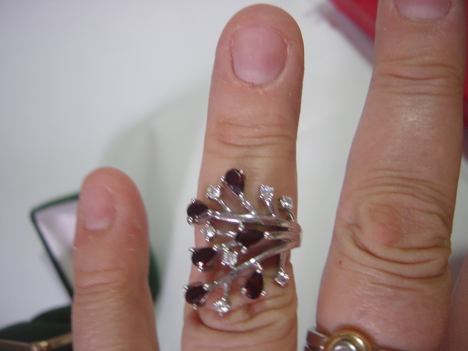 superb Solid Silver chunky large Ring-natural pyr… - image 6