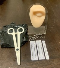 Body Piercing Kit With Silicone Practice Model, Jewelry, Needles, Gloves, Clamps