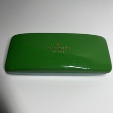 Kate Spade New York Hard Clamshell Eyeglass Case Green Blue Eyes Inside C09