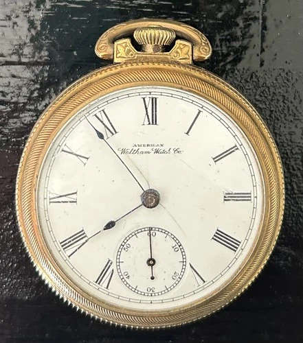 1891 Waltham 7j Pocket Watch 18s Model 1883 Grade 1, 14k GF Case. Working fine