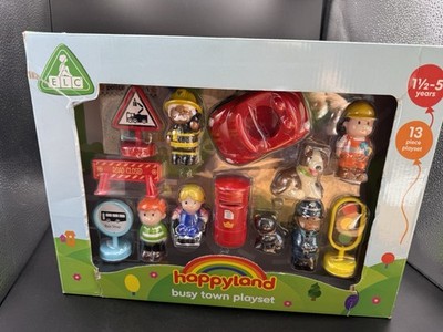 ELC Happyland Busy Town Spielzeug Figuren/Schilder Spielset-brandneu in Box